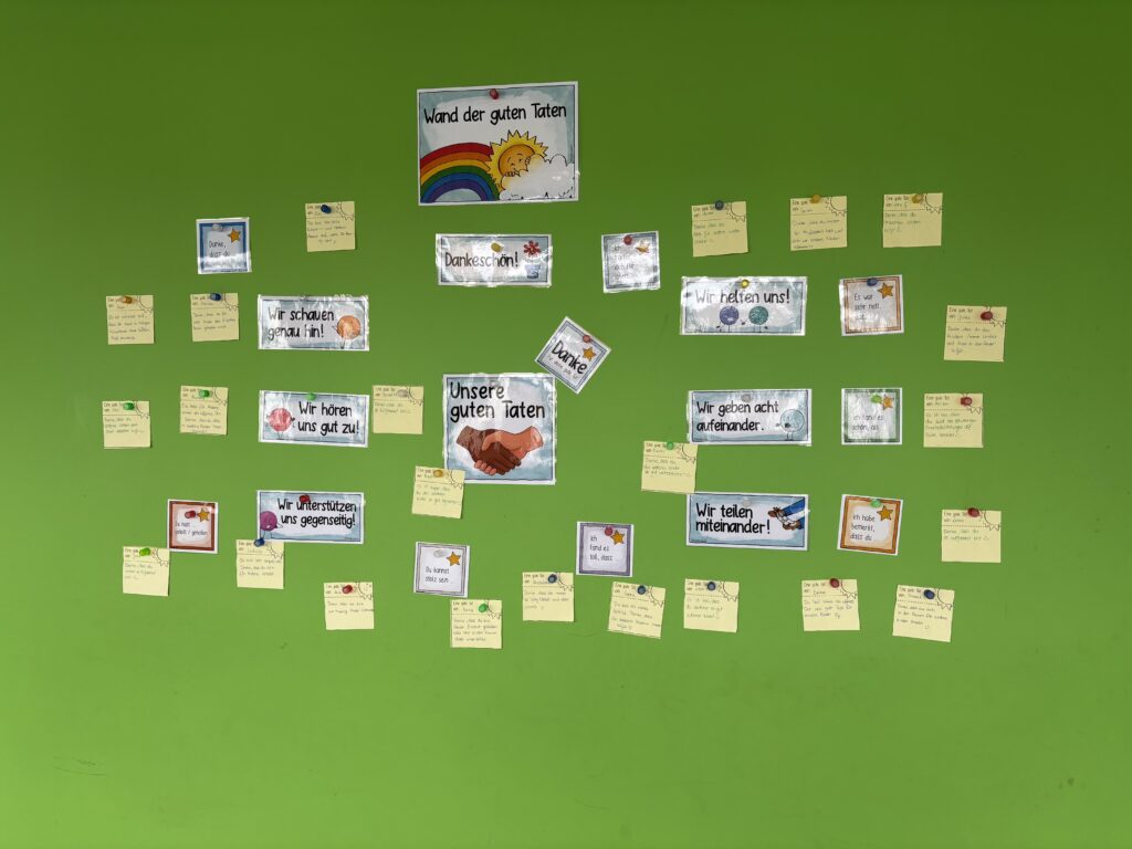 Die Wand der guten Taten ist ein erster Schritt in Richtung "respektvolles Verhalten".